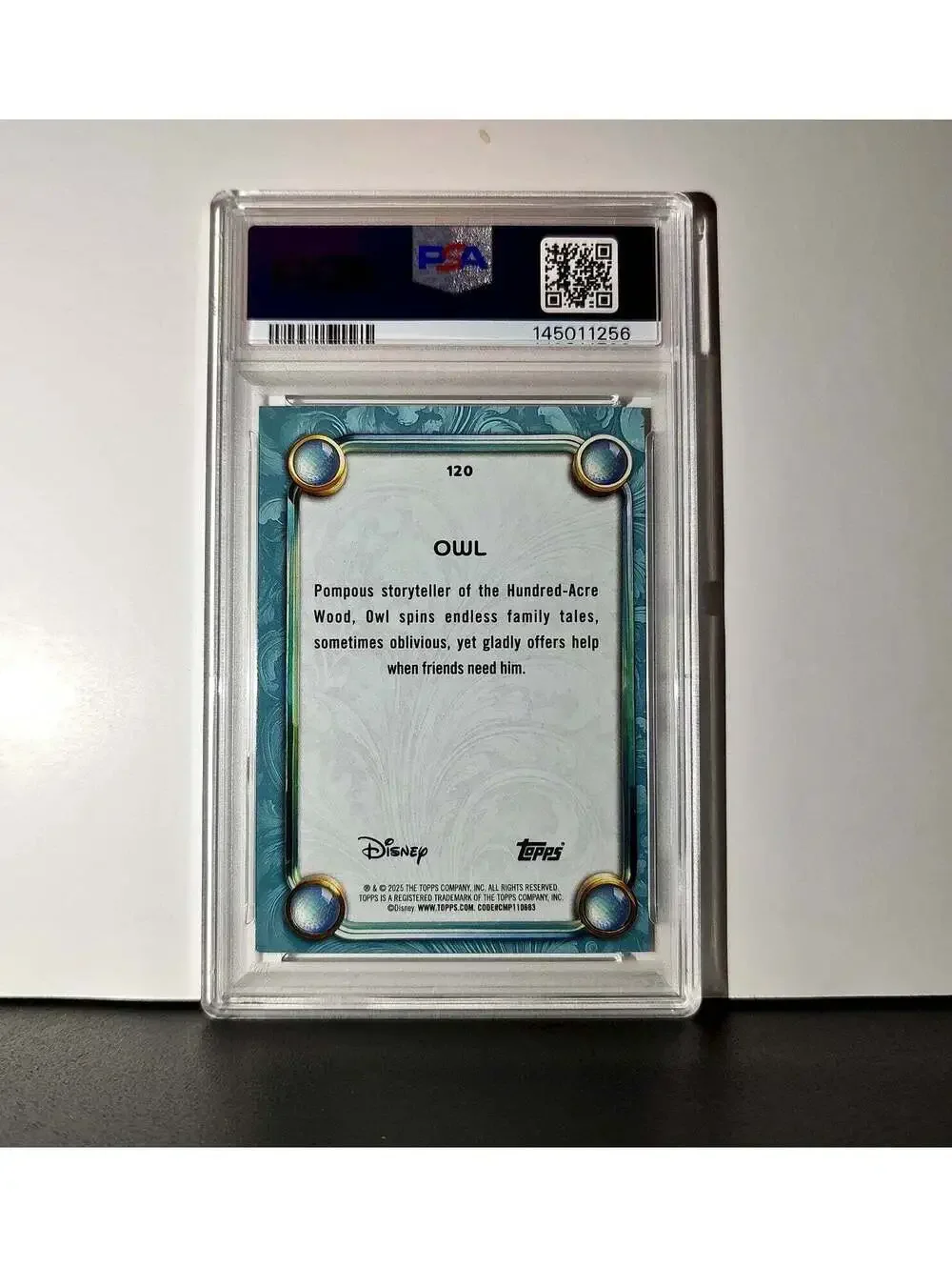 Owl 2025 Topps Disney Wonder #120 Diamond Card Sleeping Beauty PSA 8
